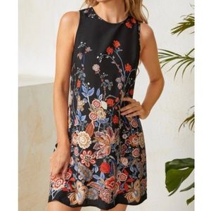 Boho floral print tunic dress
